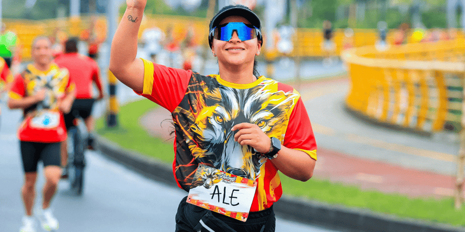 female runner in outdoor race